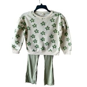 Derek Heart Green Floral Kids Matching Set